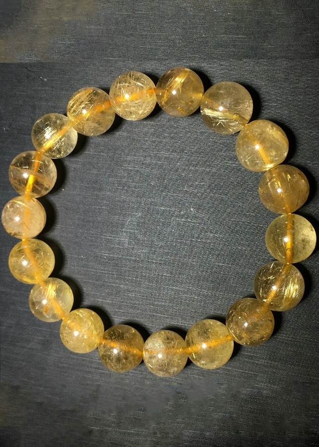 Vòng Nam Thạch Anh Tóc Vàng Tự Nhiên 11mm