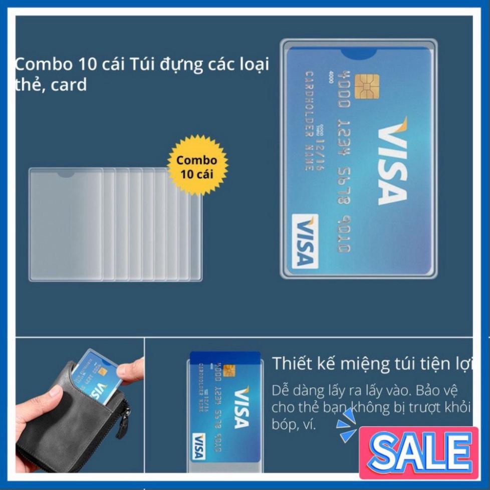 Set 10 Vỏ Bọc Thẻ Căn Cước GIÁ RẺ-CHẤT LƯỢNG Túi Nhựa Bọc Thẻ ATM, Bằng LX Các Loại Không Thấm Nước Trong Suốt