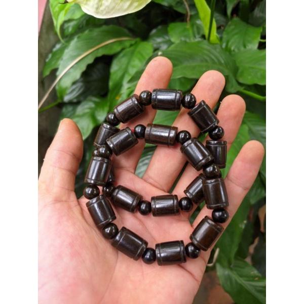 Vòng tay nam gỗ hạt trúc 12 ly mun sừng khánh hòa