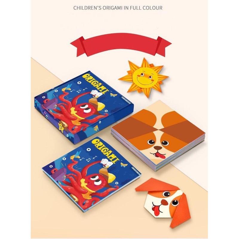 BỘ GẤP GIẤY FUN ORIGAMI 144 TỜ GIẤY IN MÀU SẮC NÉT / BỘ ĐỒ CHƠI GẤP GIẤY BẠCH TUỘC