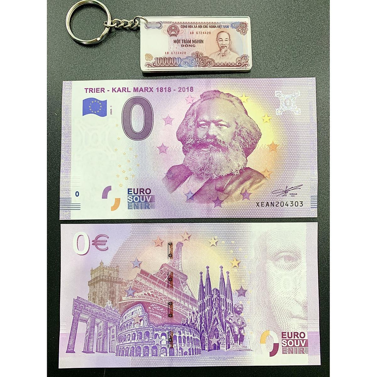 Tờ 0 Euro kỷ niệm 200 năm ngày sinh Các Mác 1818-2018 , Mới 100% UNC - PASA House