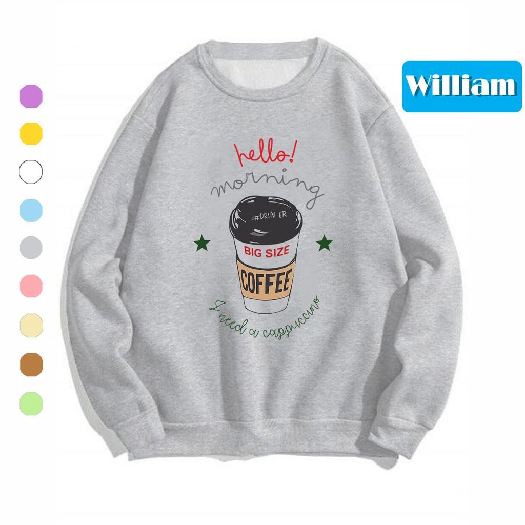 Áo Sweater chui đầu nam nữ dễ thương William DS60- Chất liệu nỉ bông ngoại mềm mịn, giữ ấm tốt