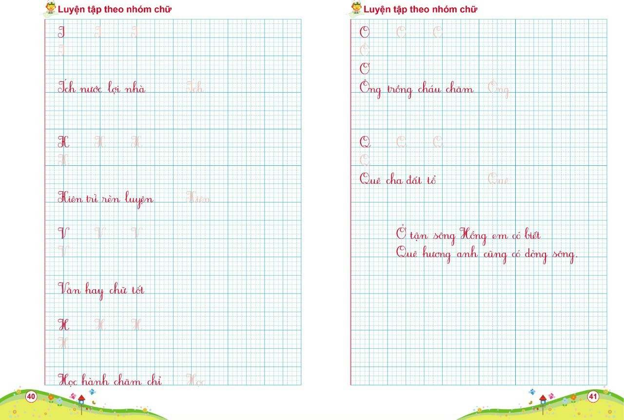 Combo Bé tập viết chữ nhỏ - Tập viết chữ 1 ly