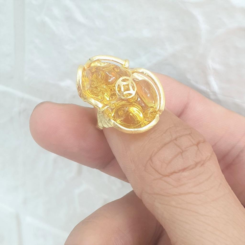 Nhẫn Tỳ Hưu Vàng Đá Vonfram Cao Cấp-Bao dùng 5 năm trên mọi điều kiện