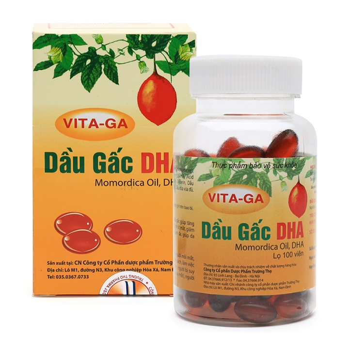 Thực phẩm bảo vệ sức khỏe dầu gấc DHA Vita-Ga tăng cường thị lực, giảm mỏi mắt, nhức mắt, mờ mắt