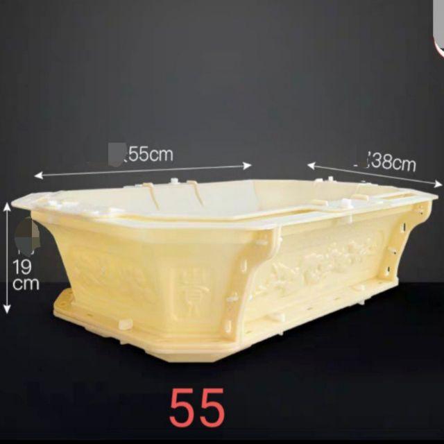 Khuôn đúc chậu cảnh chữ nhật dài 55cm. rộng 38. Cao 19