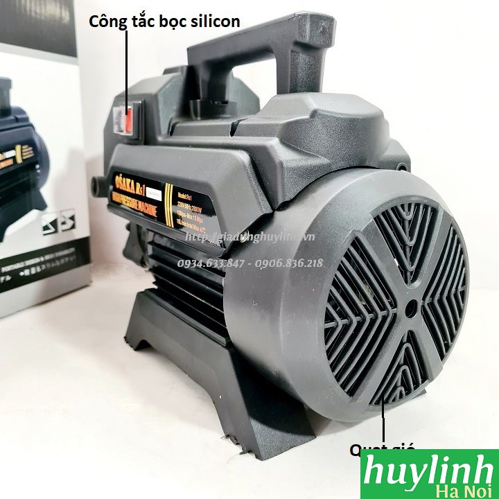 Máy xịt rửa xe cao áp Osaka RS1 - công suất 2800W - Tặng khớp nối nhanh đầu ra - Hàng chính hãng