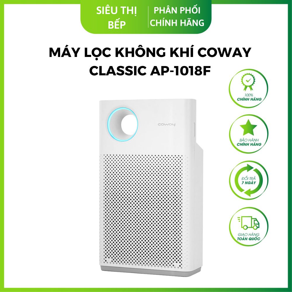 Máy lọc không khí Coway Classic AP-1018F - Diện tích phòng sử dụng tới  33.9m2 - Hàng chính hãng