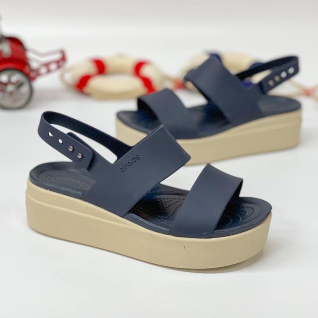 Sandal Cross Brooklyn đi mưa, đế cao 5 cm thoải mái, chống mùi hôi chân, mềm êm - Navy