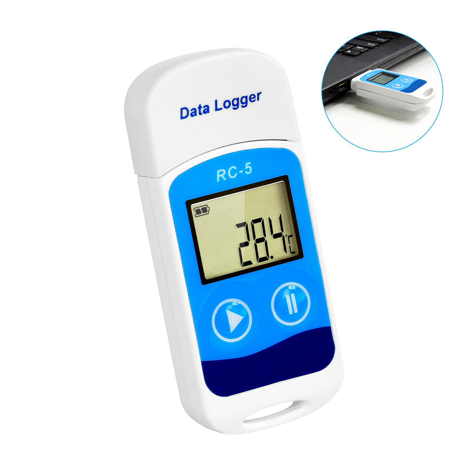 Temperature Data Logger High Accuracy USB Data Recorder 32000 Points LCD Display IP67 Waterproof Industrial Data Loggers