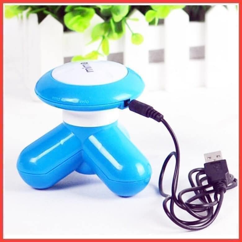 Máy massage cầm tay mini rung 3 chân dùng pin hoặc cáp sạc