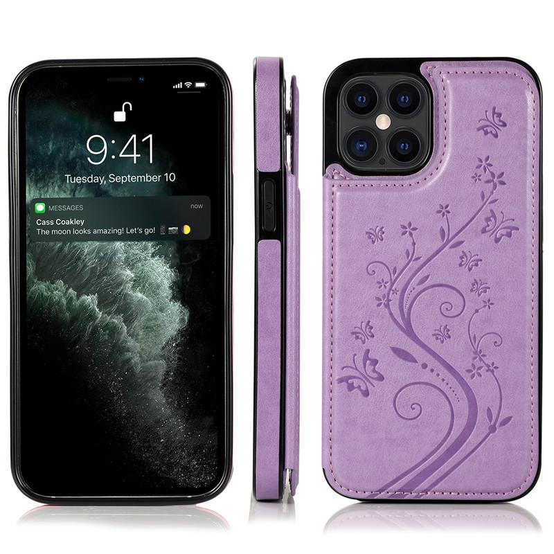 Ốp lưng da nhiều ngăn họa tiết con bướm phong cách cổ điển cho Samsung S21+ Plus Ultra A52 5G A72 5G