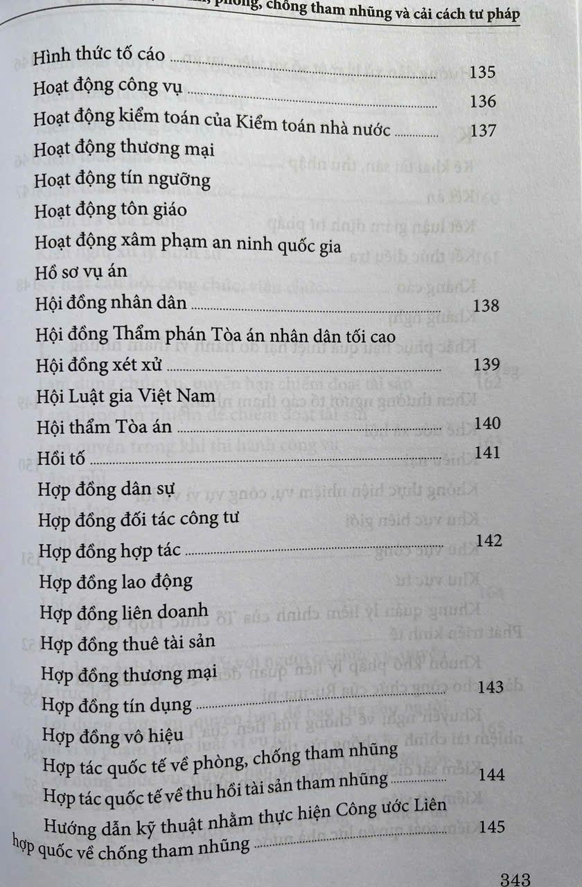 Thuật Ngữ Nội Chính Phòng, Chống Tham Nhũng Và Cải Cách Tư Pháp