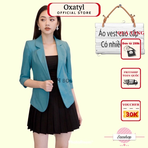 Áo Vest nữ công sở Oxatyl M003 tay lỡ 1 lớp chất liệu vải mềm mịn cao cấp