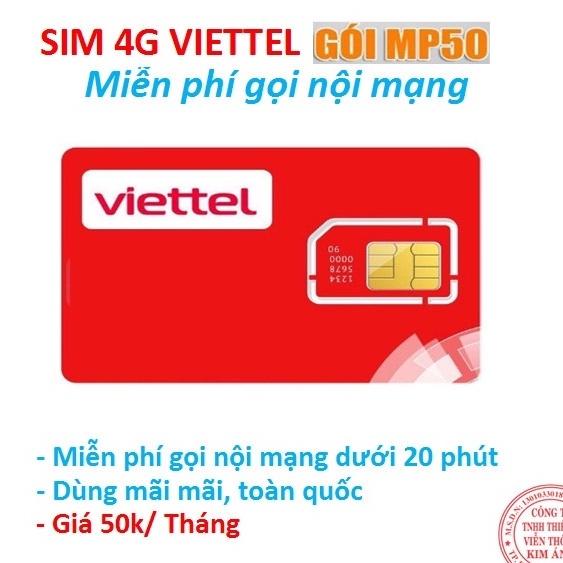 Bao chặn , Sim nghe gọi mãi mãi VIETTEL gọi rẻ Gói MP50 Miễn phí các cuộc gọi dưới 20 phút chỉ 50k/tháng, Hàng chính hãng