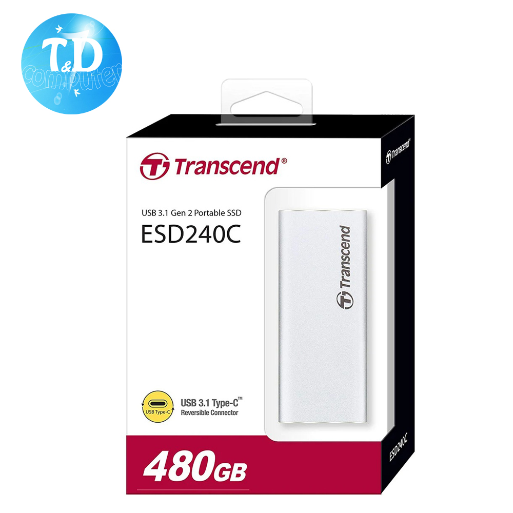 Ổ cứng di động SSD Transcend 480GB ESD240C USB 3.1 - Hàng chính hãng Diệp Khánh phân phối