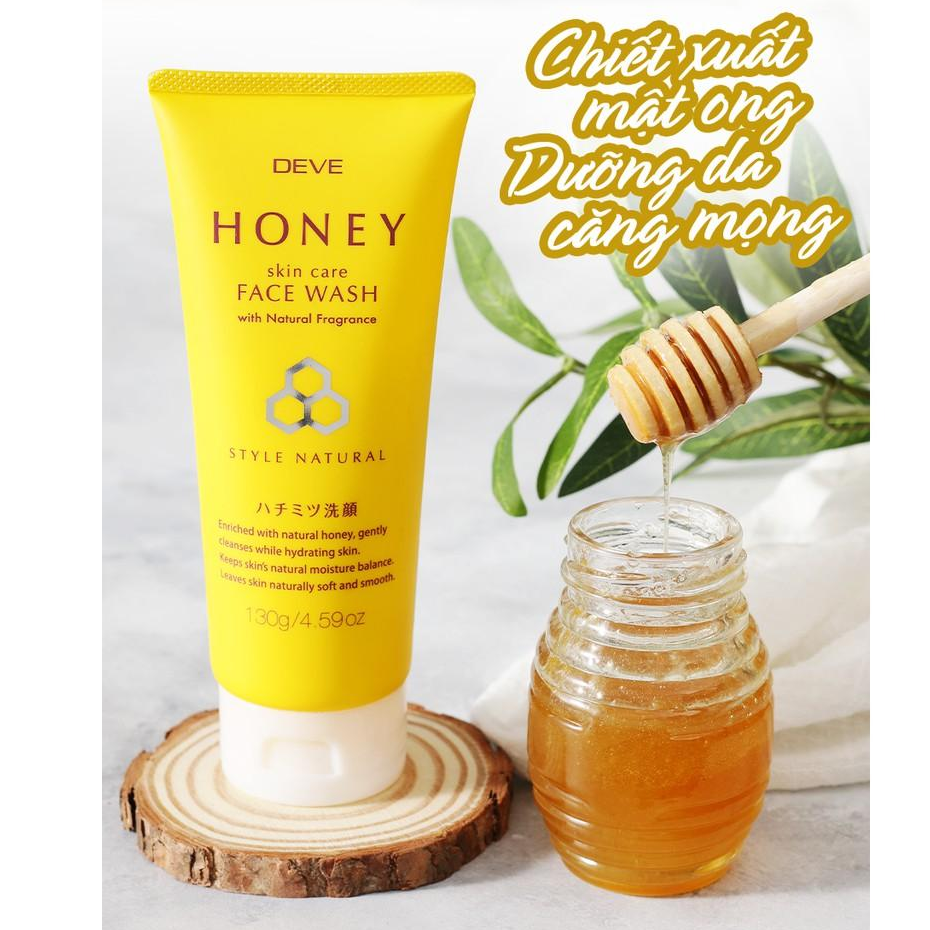 Sữa Rửa Mặt Chiết Xuất Mật Ong Làm Sạch Dưỡng Ẩm Deve Honey Face Wash (130g)