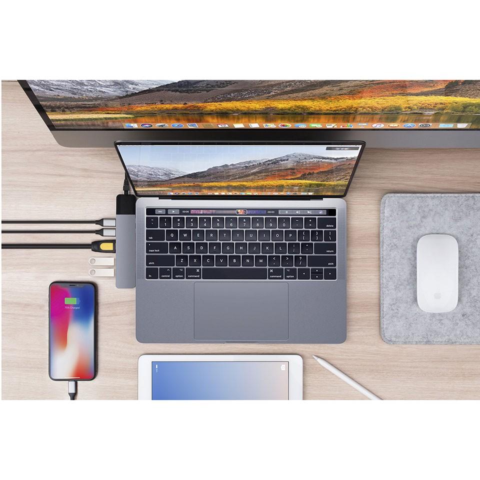 Cổng chuyển HyperDrive Net 6-in-2 USB-C Hub cho Macbook Pro 13/15inch 2016-2016-2018-2019 -  Hàng Chính Hãng