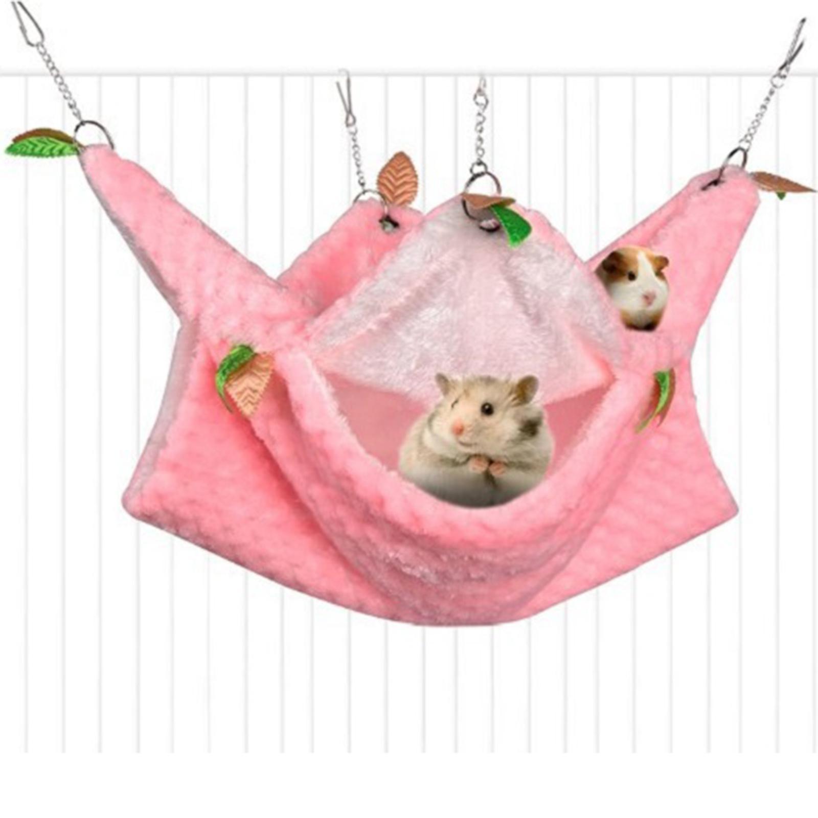 Winter Warm Hamster Bed, Hanging Hammock House Cave Nest Mats, Hideout Supplies for Hedgehog Bird Small Animal Bed