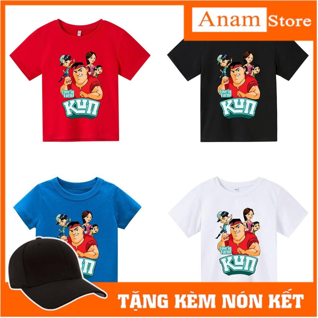 Áo thun cho bé kun 6, 4 màu, có size người lớn, Anam Store