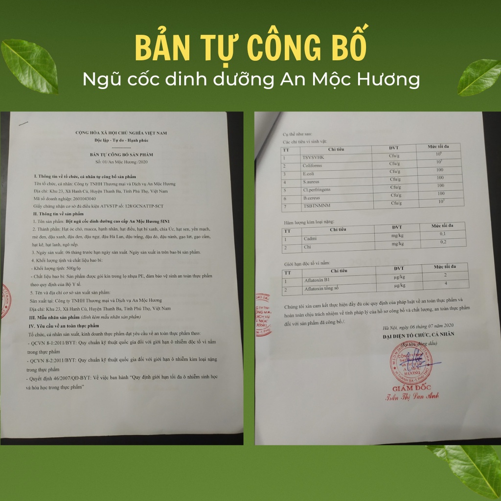 BỘT NGŨ CỐC DINH DƯỠNG 5IN1 AN MỘC HƯƠNG (1KG) | CÔNG THỨC MỚI, KHÔNG ĐẬU NÀNH