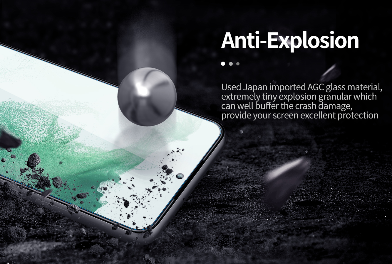 Miếng dán kính cường lực cho Samsung Galaxy S22, S22 Plus Nillkin Amazing H+ Pro (mỏng 0.2 mm, vát cạnh 2.5D, chống trầy, chống va đập) - hàng nhập khẩu