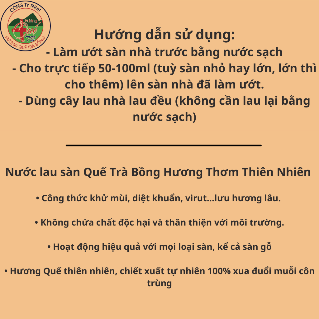 Nước Lau Sàn Quế Trà Bồng Hương Thiên Nhiên(1L)