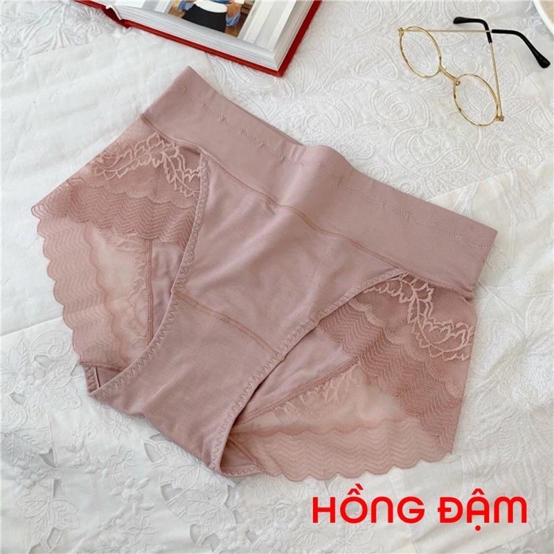 Quần lót nữ cotton phối ren cạp cao gen bụng - freesize - quần chíp nữ hàng cao cấp 1062