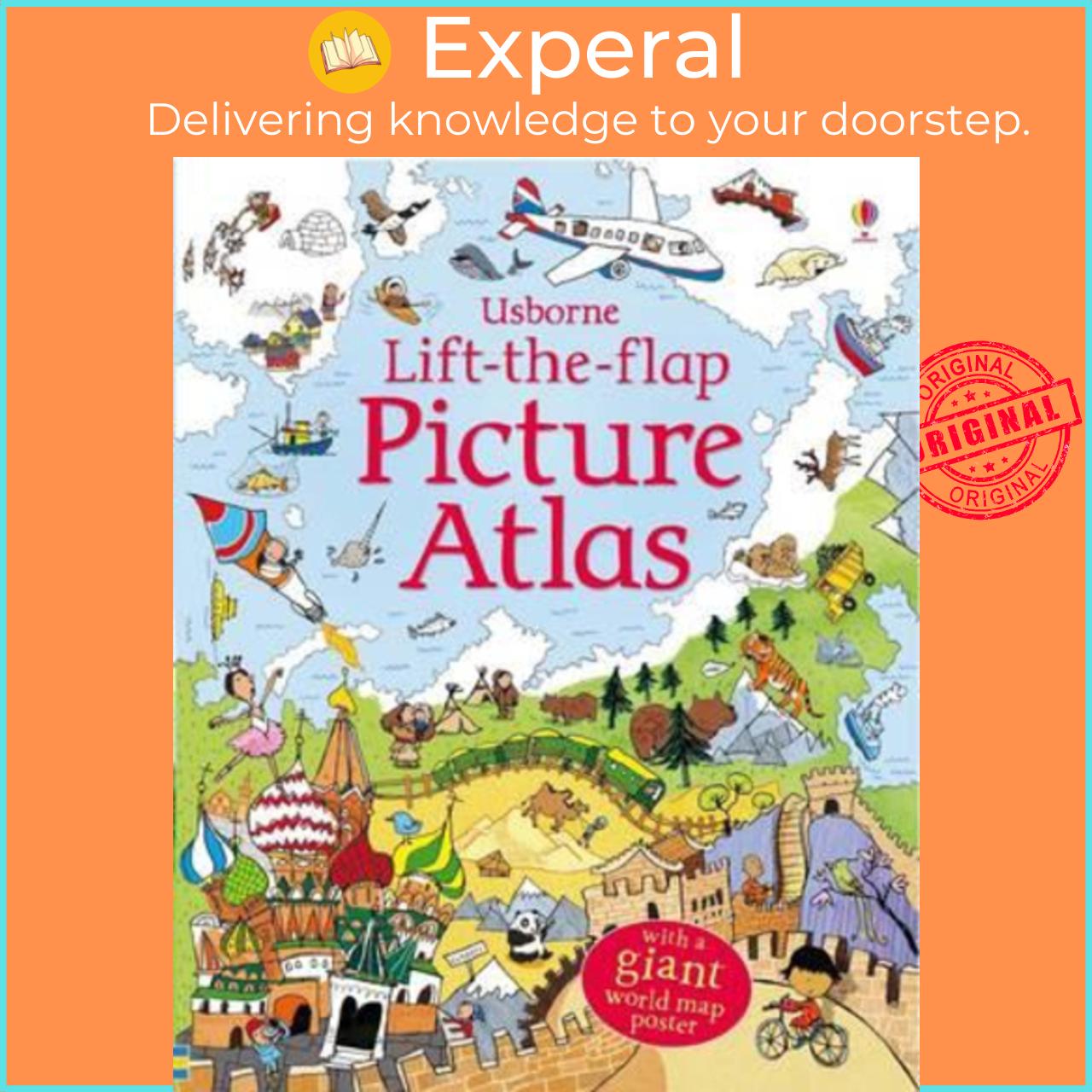 Sách - Usborne - Lift the Flap Atlas by Alex Frith (UK edition, hardcover)