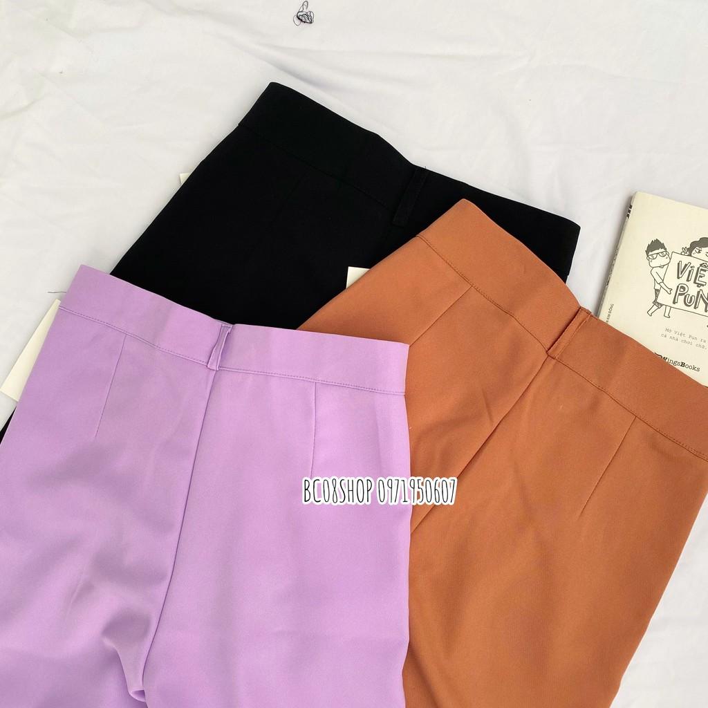 Quần Tây Ống Suông lưng cao kéo khóa xếp 2ly trước hàng cao cấp có size - 1hit_unisex