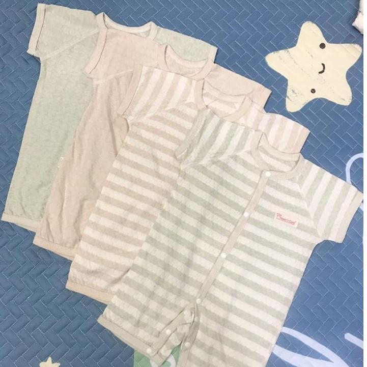 body đùi, dài tay cho bé sơ sinh 100% cotton hữu cơ tự nhiên không tẩy nhuộm hóa chất mềm mát an toàn cho bé sơ sinh