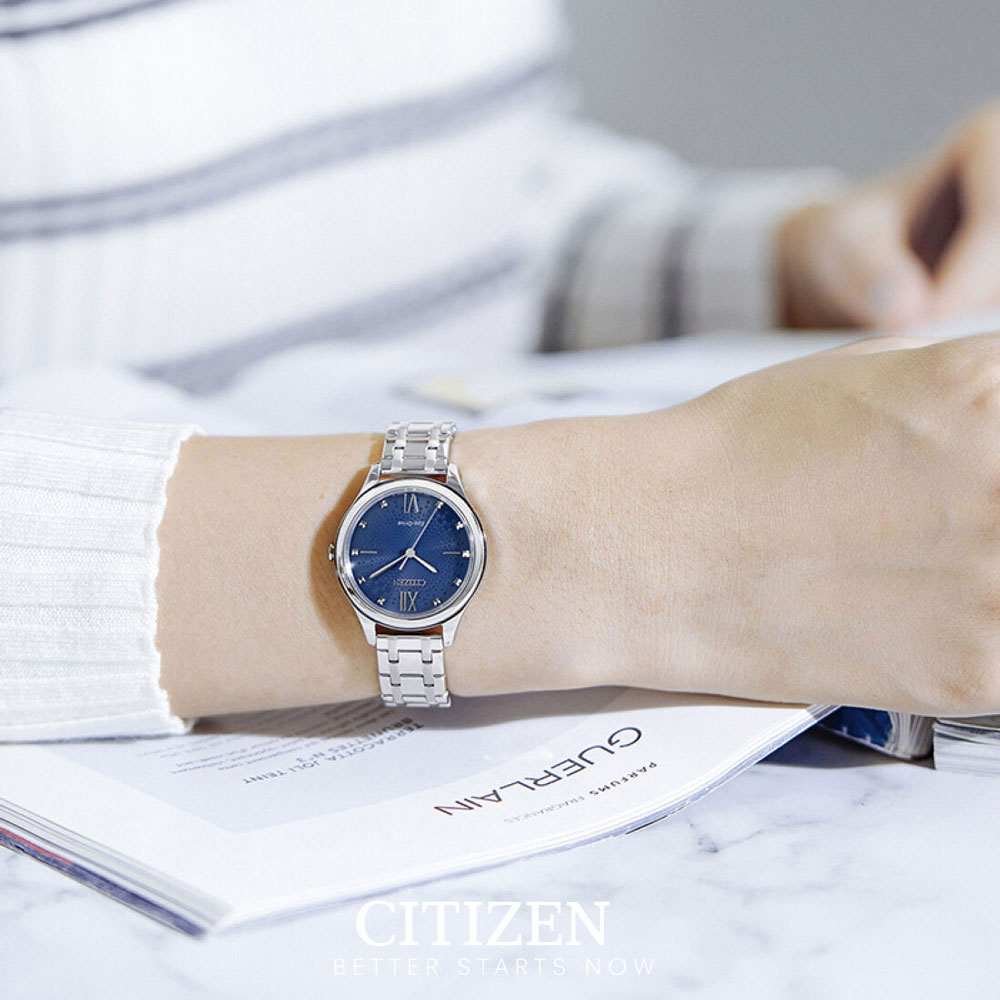 Đồng Hồ Nữ Citizen Dây Thép Không Gỉ EM0500-73L - Mặt Xanh