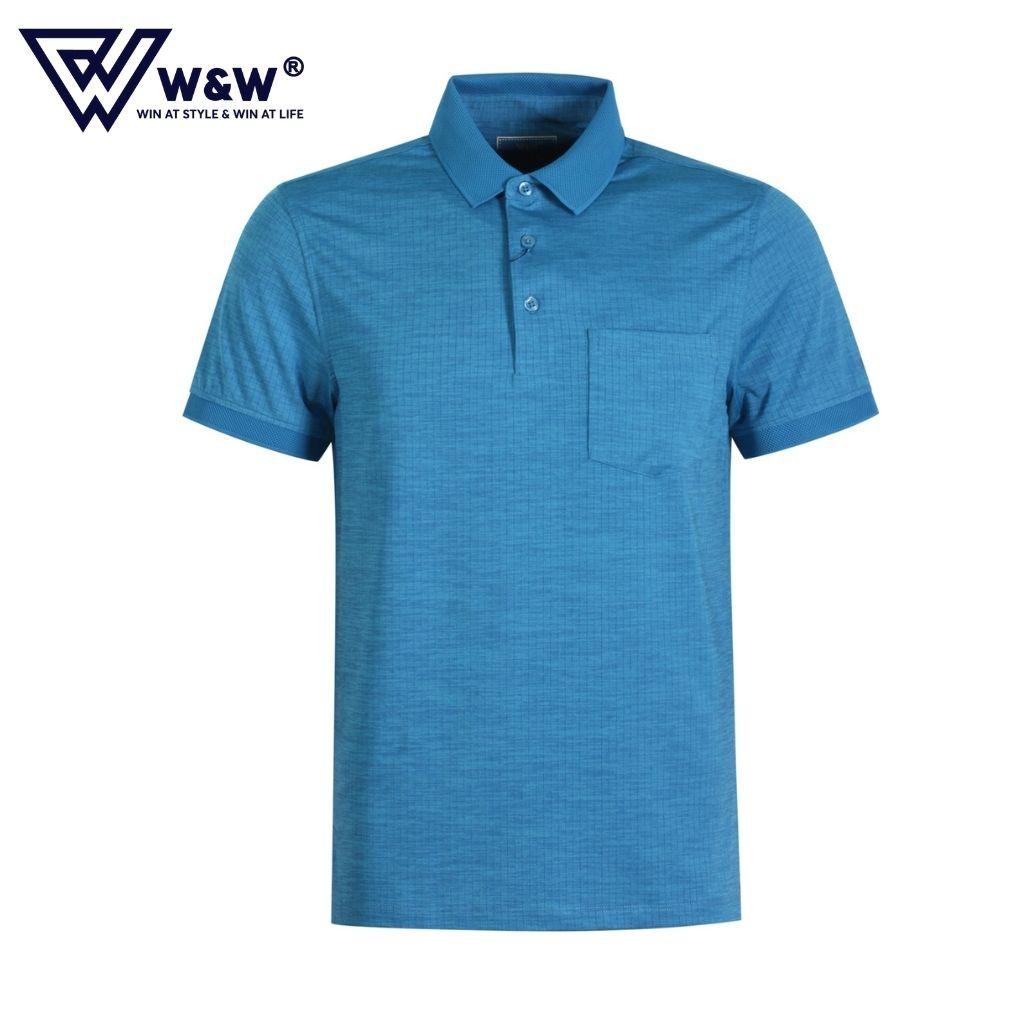 Áo Thun Polo Nam W&amp;W Dáng Regular Fit- Cổ Bẻ Đức Ngắn Có Túi Ngực Chất Liệu Thoáng Mát, Thấm Hút Tốt WPO70R