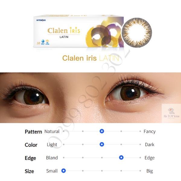 Kính áp tròng Hàn Quốc có độ Clalen Iris màu Latin cho đôi mắt rạng rỡ dùng 1 ngày