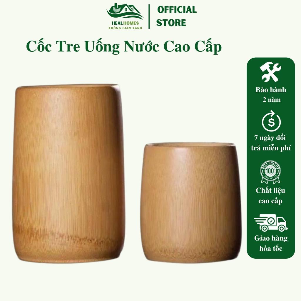 Cốc tre tự nhiên HealHomes nhiều size, sản phẩm Mây Tre Đan thủ công trang trí decor, đồ gia dụng thân thiện môi trường