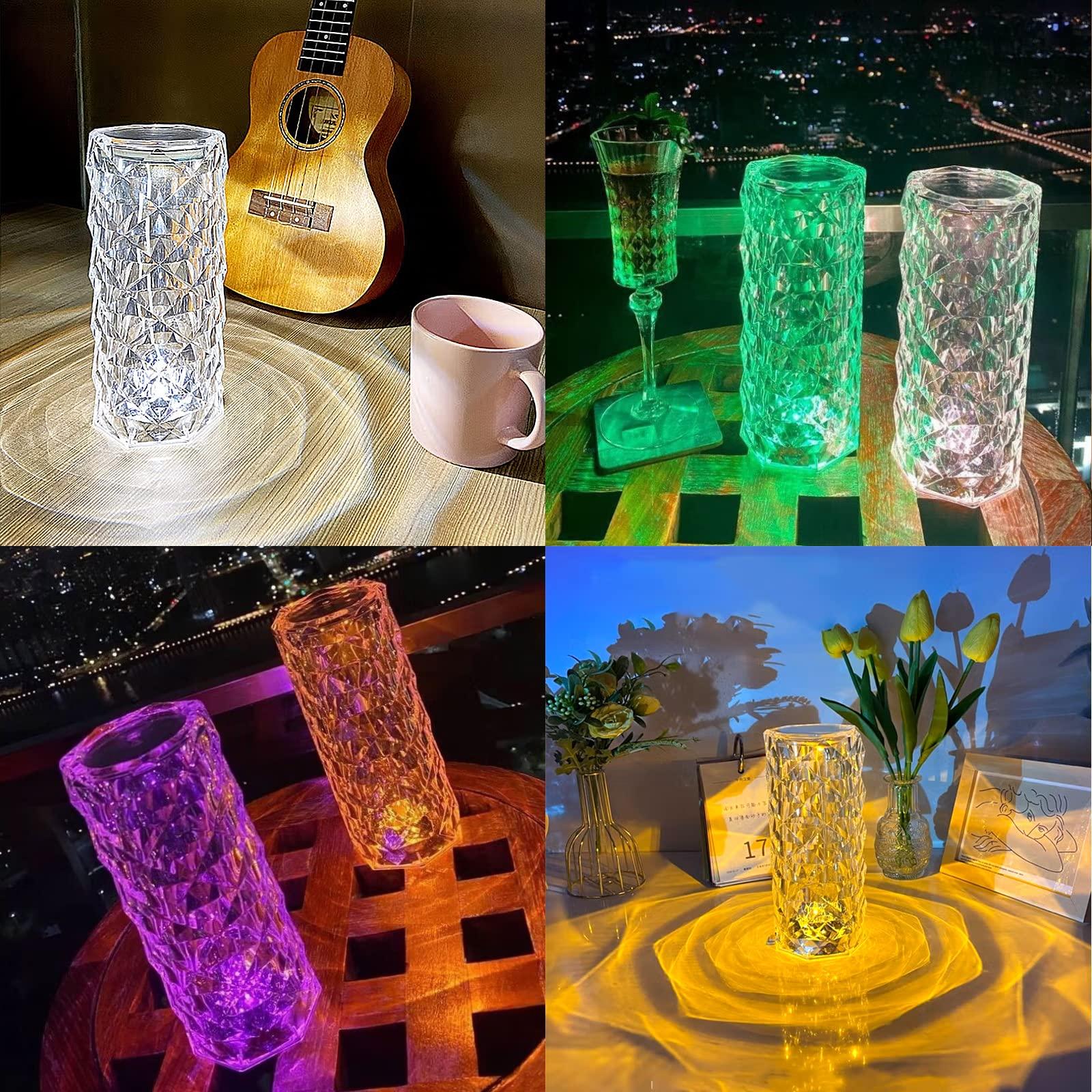 Đèn pha lê đèn LED LED Đèn LED Đèn đêm Acrylic Touch Touch điều khiển từ xa Đèn Tinge 16 màu và 7 Chế độ thay đổi màu