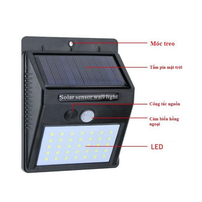 Đèn năng lượng mặt trời Solar 35 LED siêu sáng 3 chế độ sáng