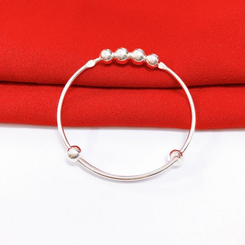 Vòng tay trẻ em bạc ta, lắc tay bé trai bé gái, vòng tay bibi silver