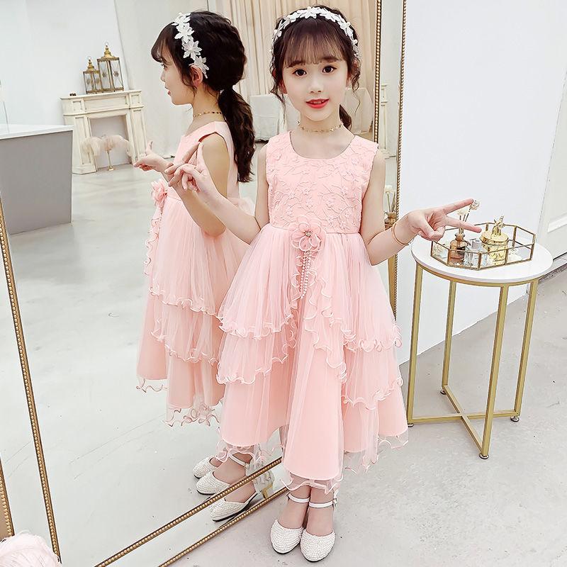 SHUANGYAN Cô gái mùa hè đầm 2023 trẻ em tây mùa hè đầm công chúa váy cô gái mùa hè đầm