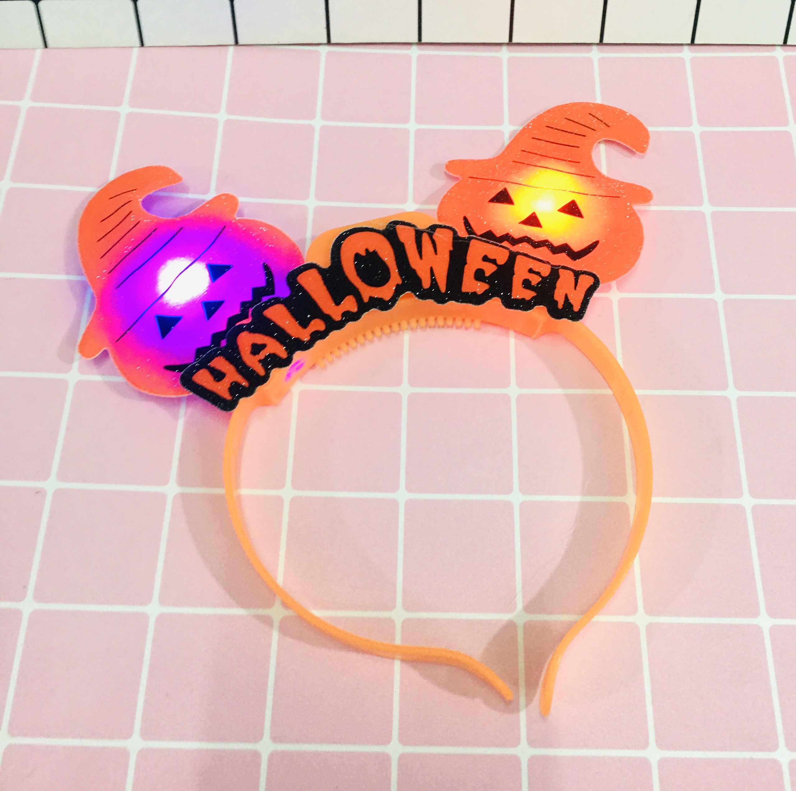 Set 2 bờm bí ngô có đèn hoá trang Halloween