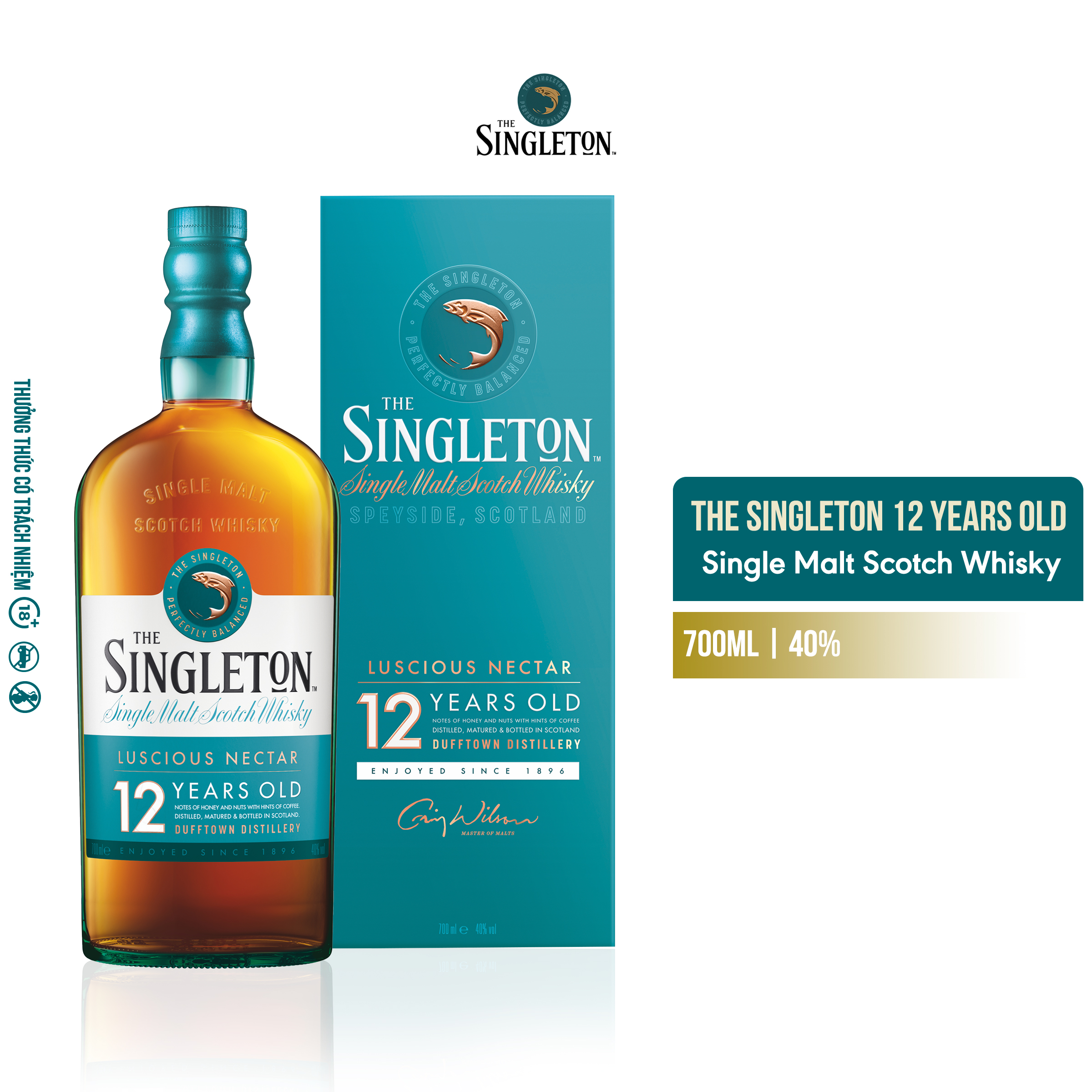 Rượu The Singleton 12 Y.O Single Malt Scotch Whisky 40% 700ml [Kèm Hộp] - Hương Vị Trái Cây