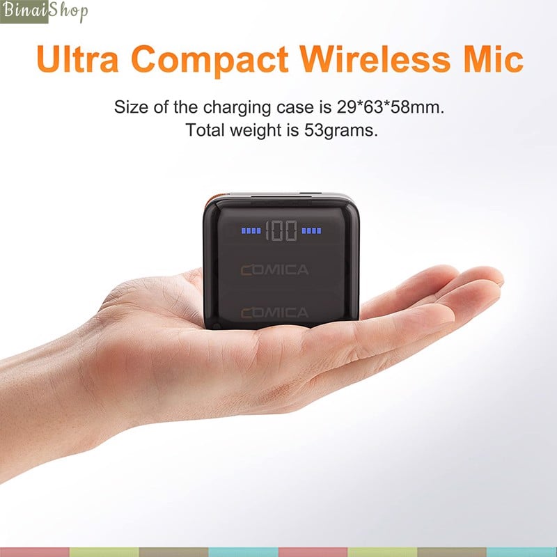 Comica Vimo S (MI / UC) - Micro Cài Áo Không Dây 2.4GHz, Nhỏ Gọn, Lọc Tiềng Ồn Cho Smartphone - Hàng chính hãng