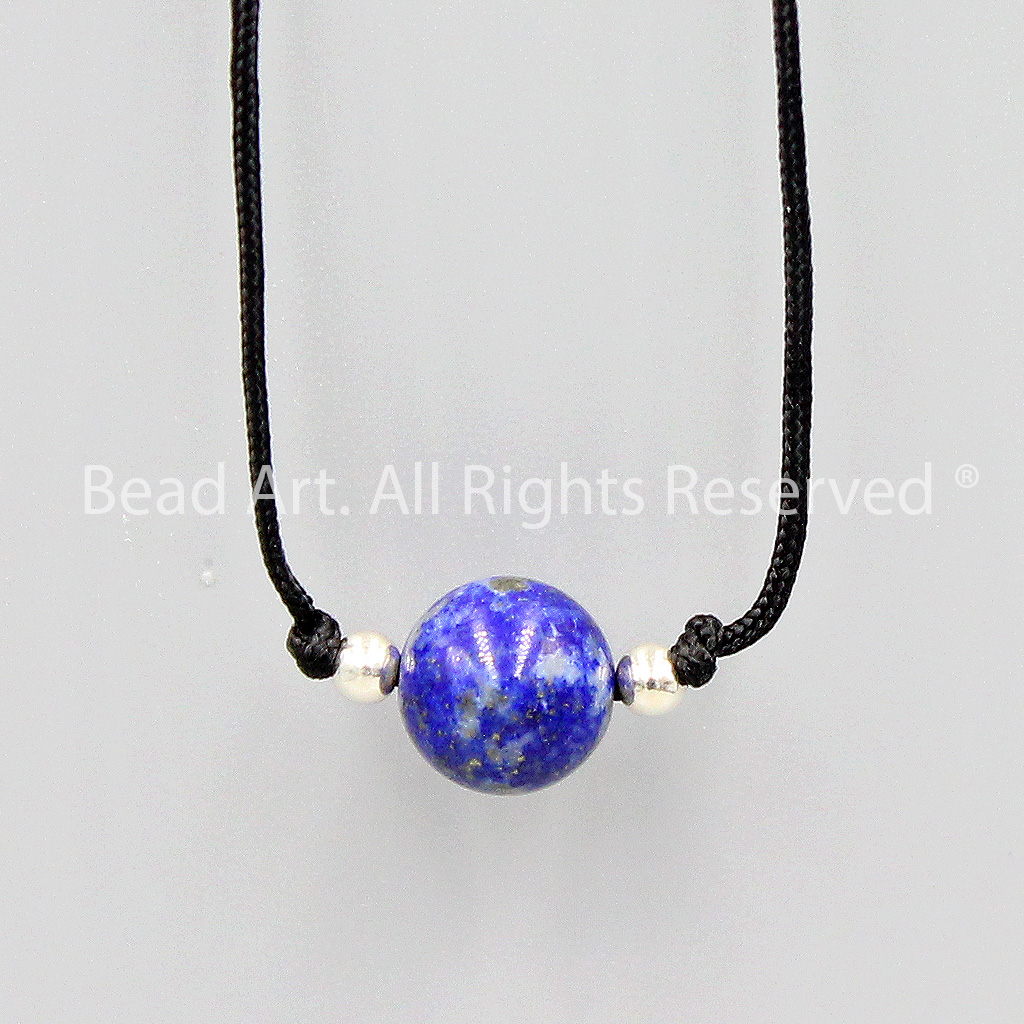 Vòng Cổ 8MM Đá Lapis Lazuli Thiên Nhiên Xanh Dương Loại A, Dây Chuyền, Trang Sức Phong Thuỷ, Mệnh Thuỷ, Mộc - Bead Art