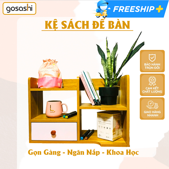 Kệ Gỗ MDF Để Bàn Nhỏ Gọn, Có Ngăn Tủ Nhiều Màu, Dễ Dàng Lắp Đặt, Phong Cách Tối Giản Thương Hiệu Gosashi-KS4N1NK