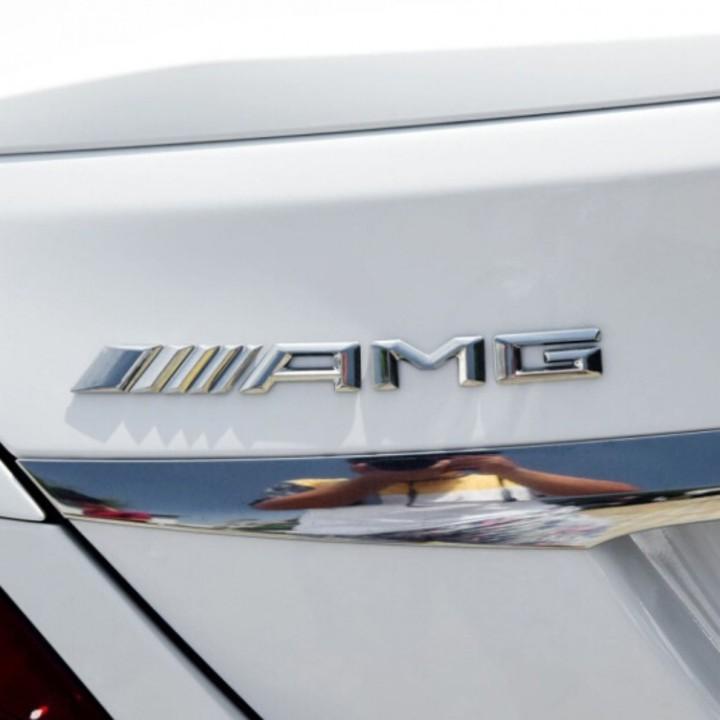 Decal 3D chữ nổi AMG dán xe đuôi ô tô - Kích thước:18.5*1.5cm, chất liệu nhựa ABS cao cấp
