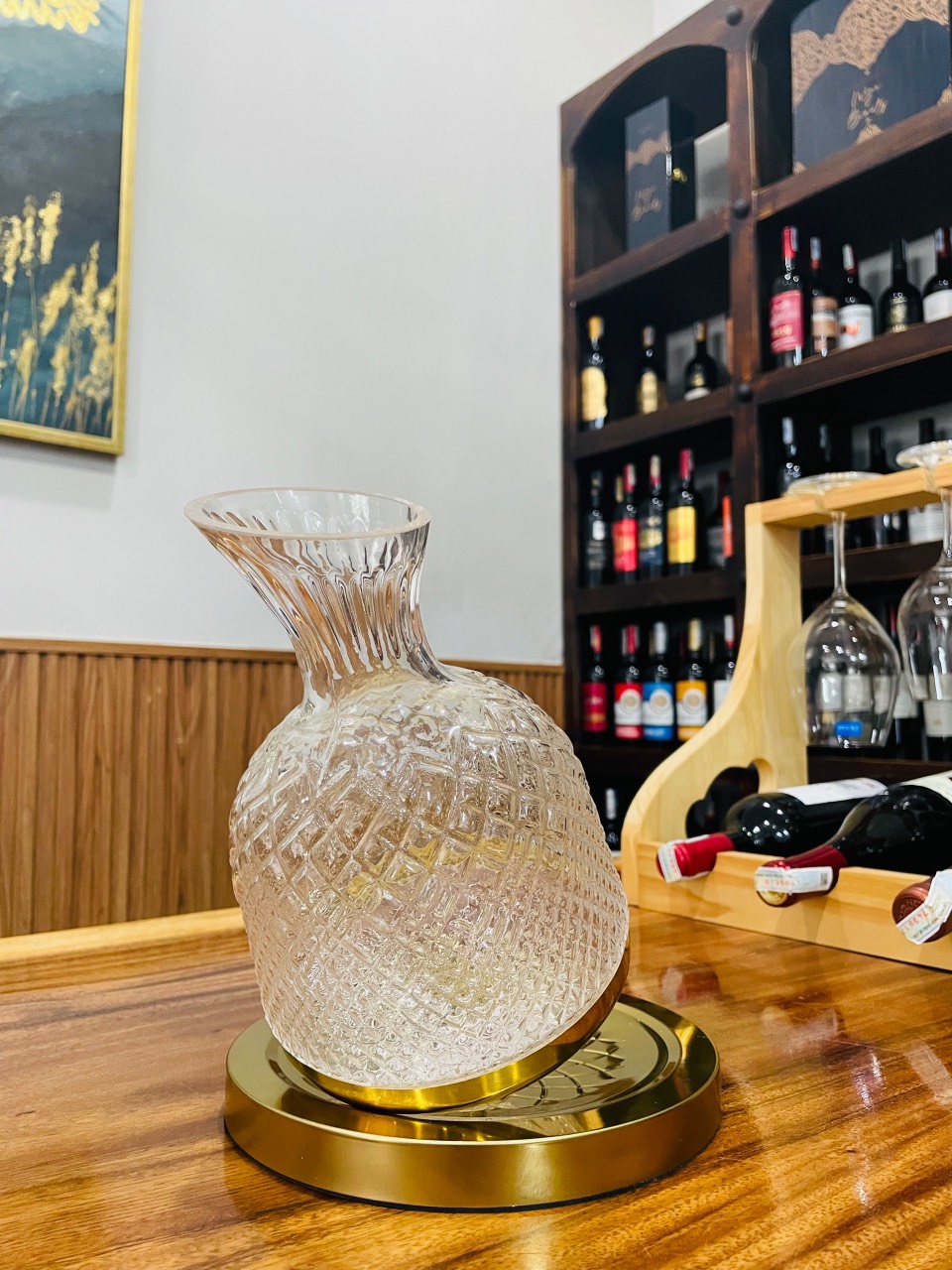 Decanter xoay 360 độ - bình đựng rót rượu vang cao cấp