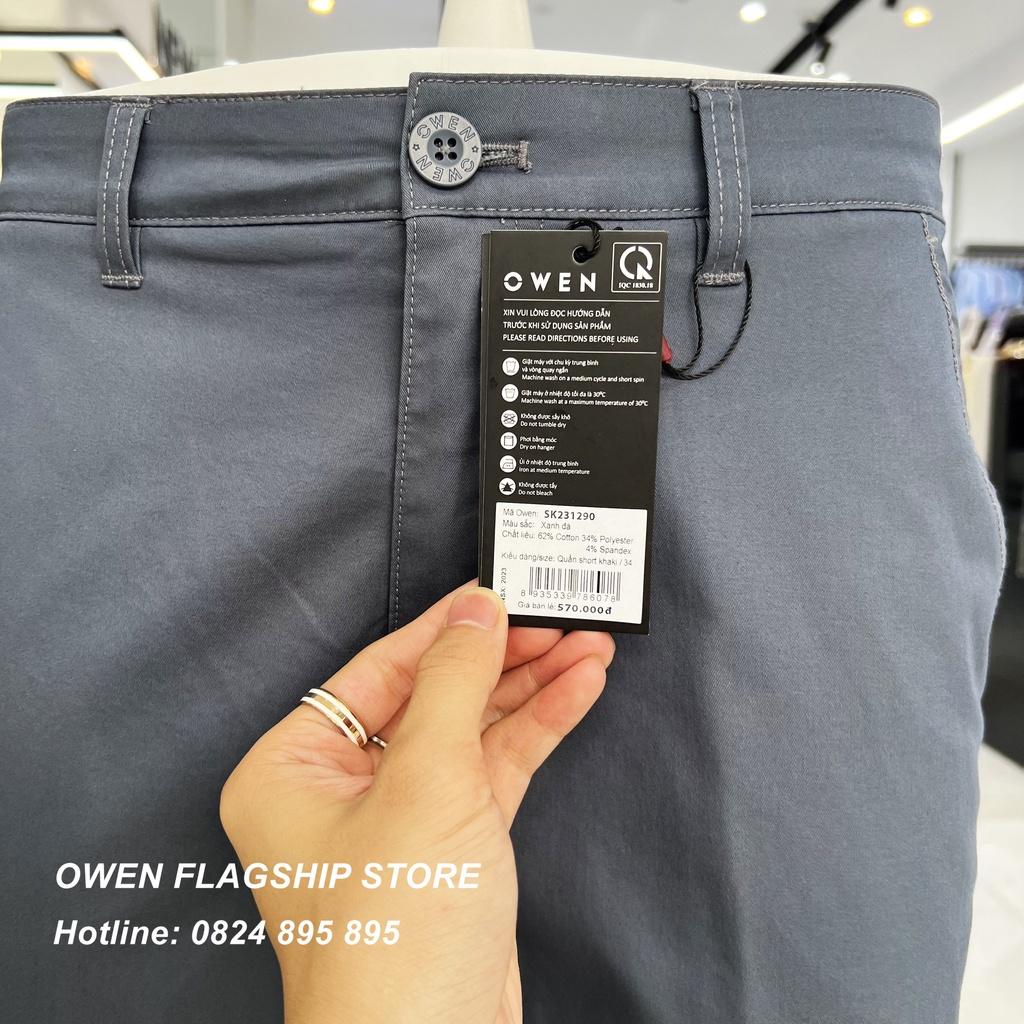 Quần short khaki nam OWEN màu xanh đá SK231290