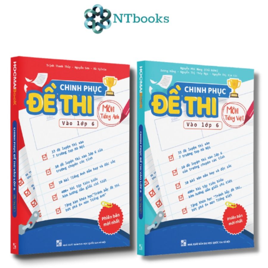 Combo chinh phục đề thi vào lớp 6 - Bộ 2 môn Tiếng Việt, Tiếng Anh