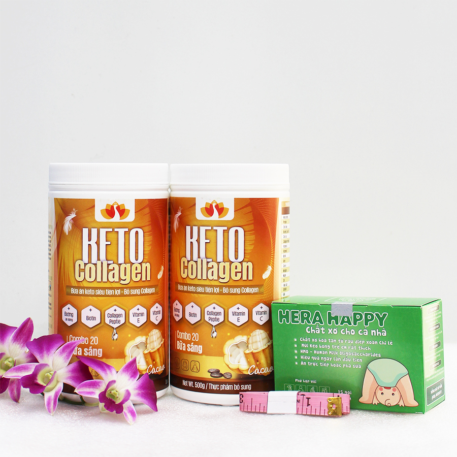 Liệu trình 2 hộp Keto Collagen 500g - Bữa ăn Keto hỗ trợ GIẢM CÂN SIÊU TIỆN LỢI cho người thực hành Keto và người muốn giảm cân - Giảm 3-7Kg/ 1 tháng