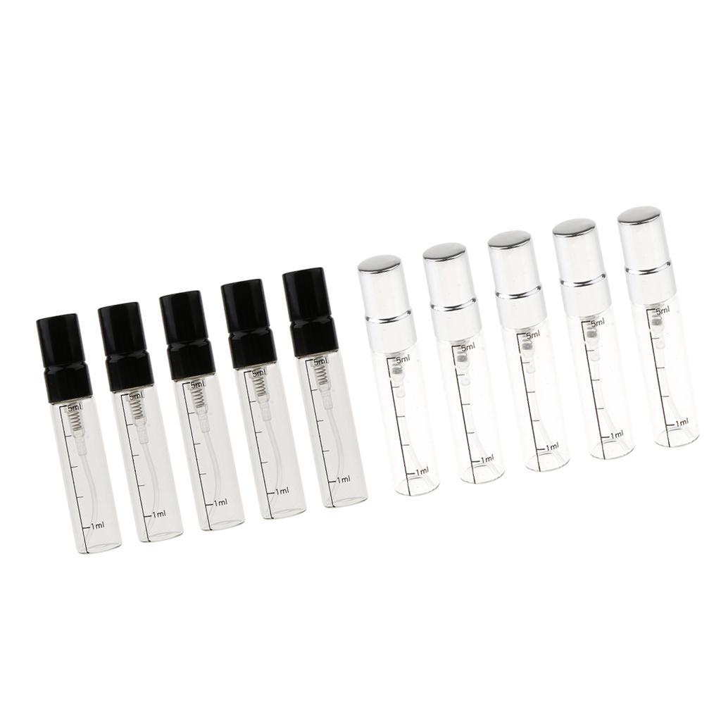 10x Empty 5mL Mini Glass Refillable Fragrance Bottles Perfume Scent Vials